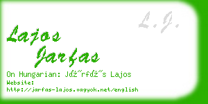 lajos jarfas business card